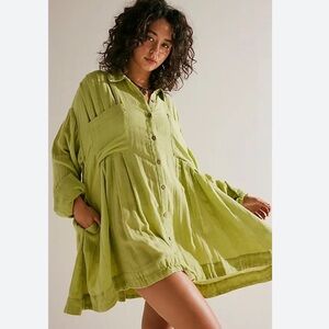Free People The Voyager Shirtdress Celery Juice Mini Size XS